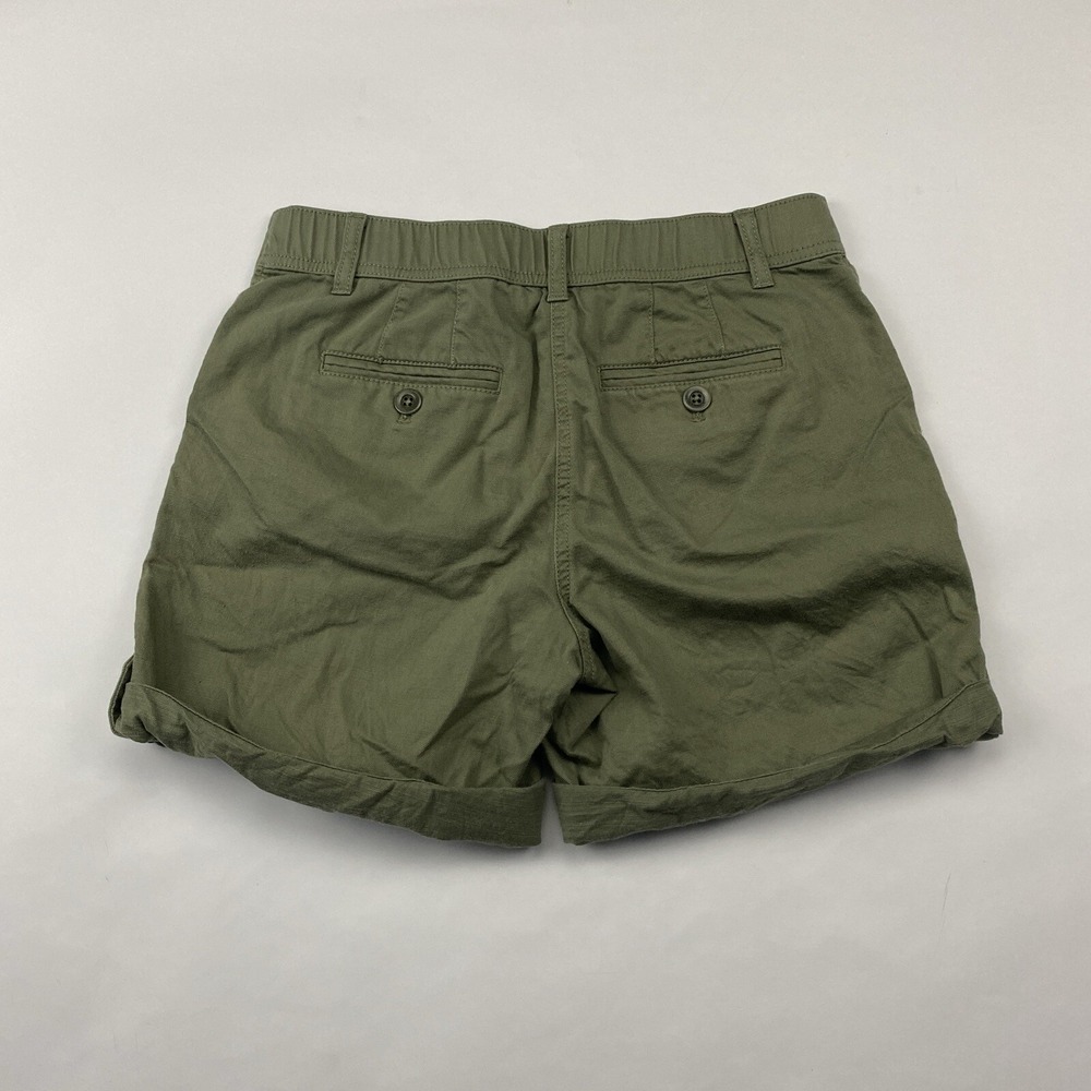 Talbots Green Roll Tab Cuffed Hem Chino‎ Shorts Sz 2 Cotton Lyocell LINEN Blend - Picture 8 of 9